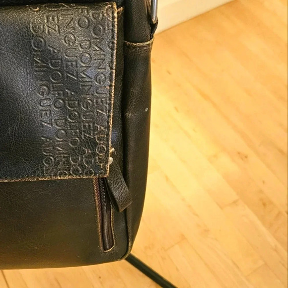 ADOLFO DOMINGUEZ Chocolate Brown Leather Crossbody/Messenger Handbag Purse - Picture 2 of 9